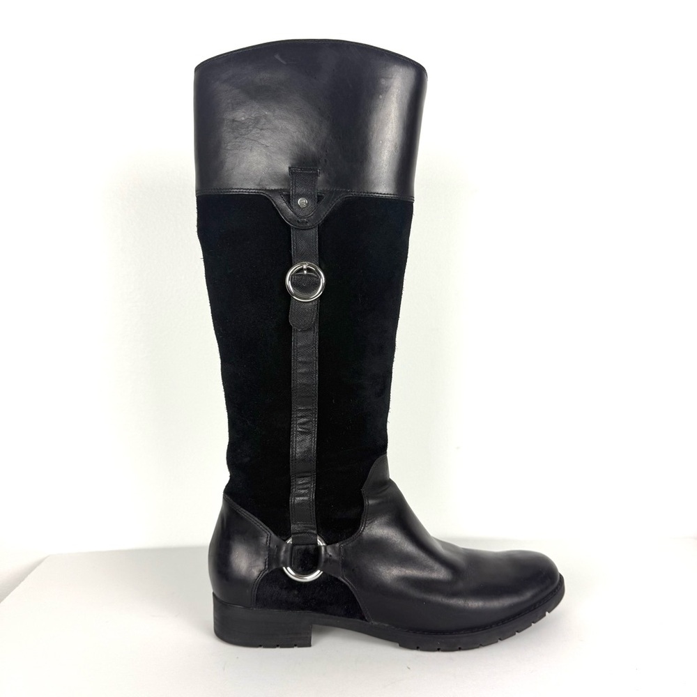 Rockport Tristina Buckle Riding Tall Boots Black Leather adiPRENE by Adidas 11 - Picture 2 of 14